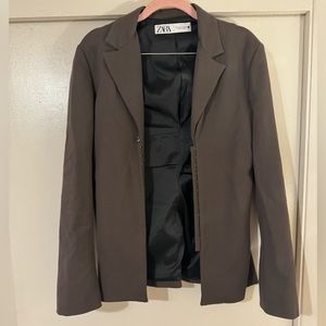 Zara Fitted green blazer